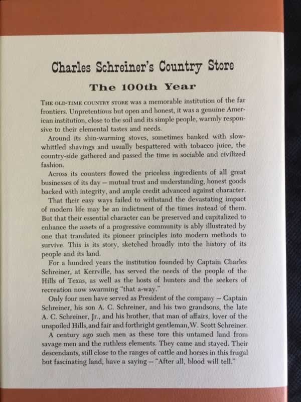 The Story of a Country Store: Charles Schreiner General Merchandise 1869 - 1969